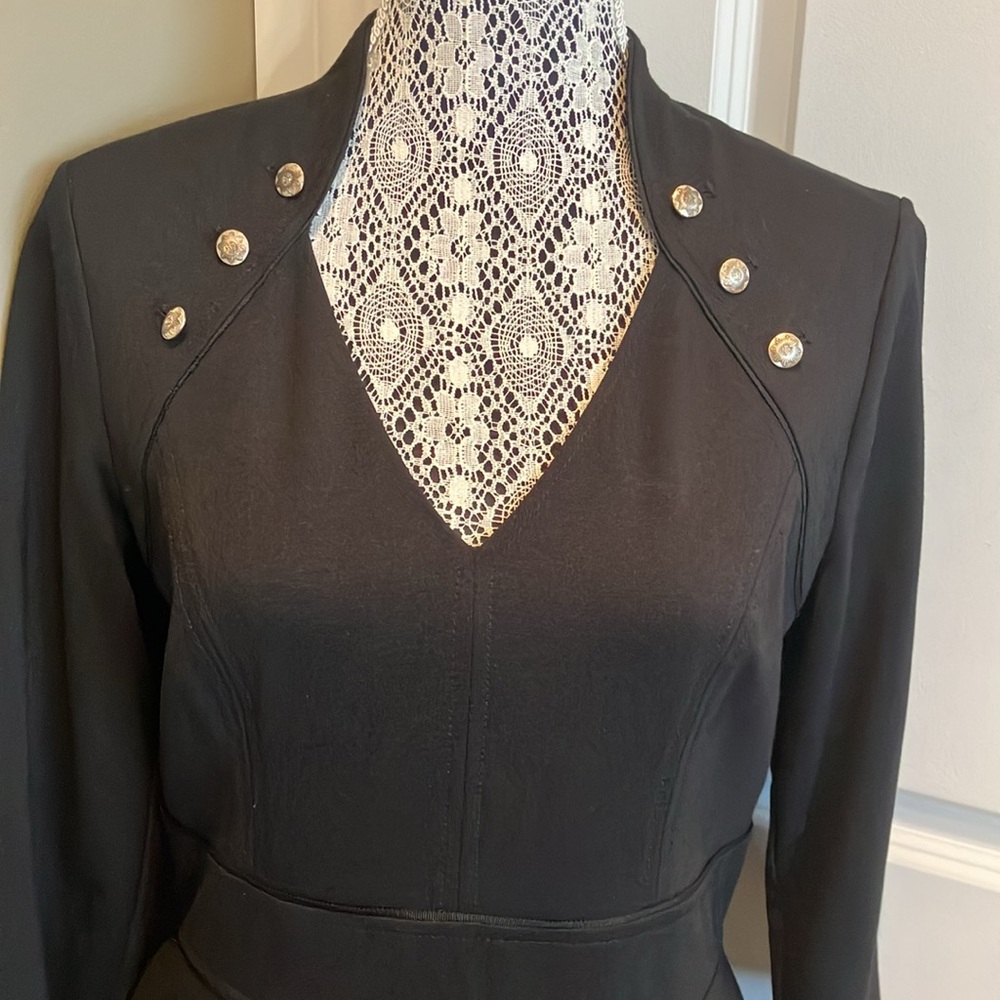 WHBM LBD w/ V neckline, military style gold button detail & great lines.